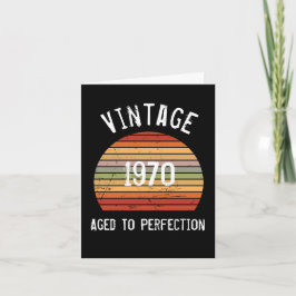 Tarjeta de cumpleaños del atardecer retro Vintage 