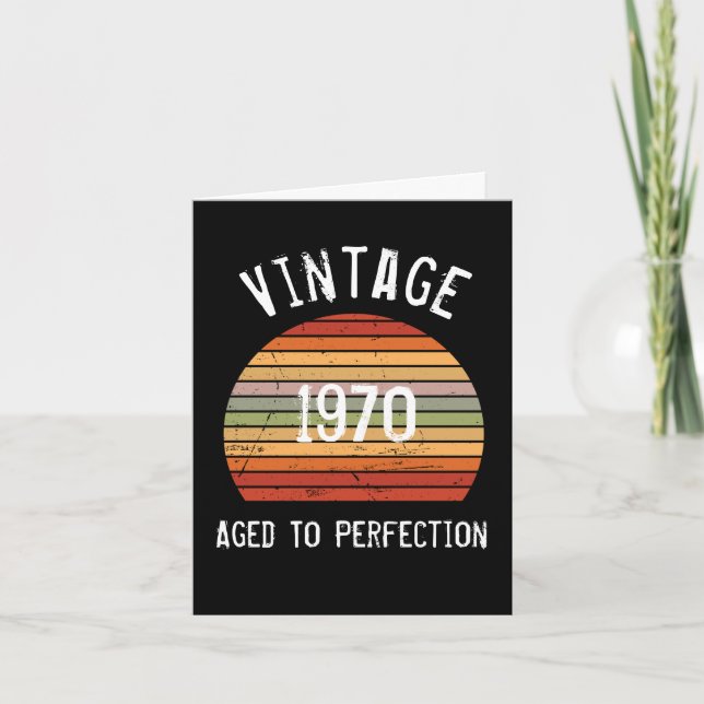 Tarjeta de cumpleaños del atardecer retro Vintage  (Anverso)