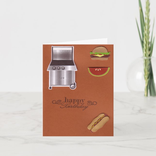 Tarjeta de cumpleaños del Bbq (Anverso)