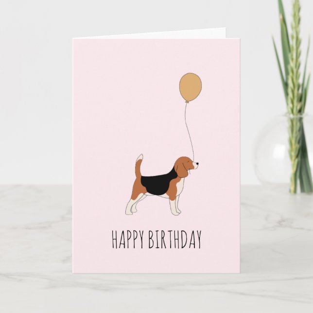 Tarjeta de cumpleaños del beagle (Anverso)
