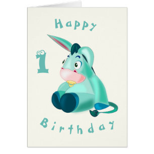Tarjeta de cumpleaños del bebé Donkey - Personaliz