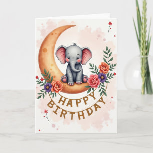 Tarjeta de cumpleaños del bebé luna dulce