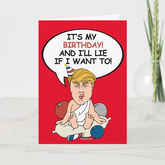 Tarjeta de cumpleaños del bebé Trump - es mi cumpl (Anverso)
