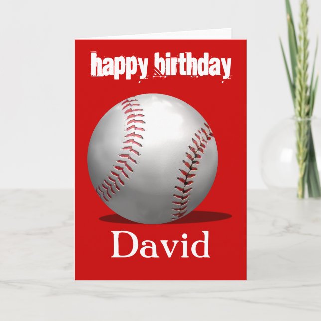 Tarjeta de cumpleaños del béisbol rojo (Anverso)