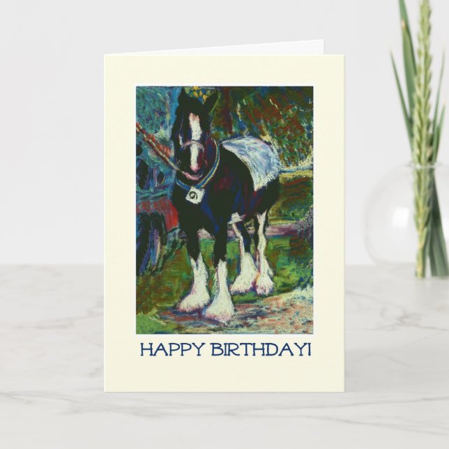 Tarjeta de cumpleaños del Bella Artes - Caballo de (Anverso)
