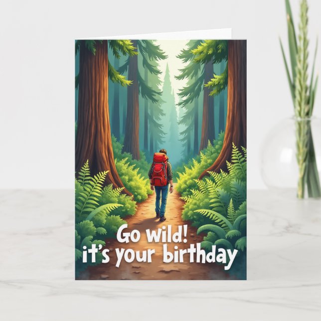 Tarjeta de cumpleaños del bosque alegre (Anverso)