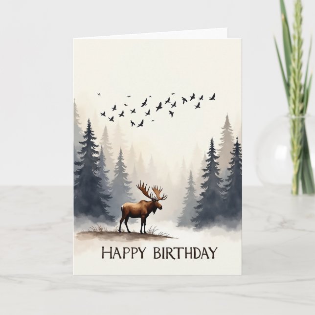 Tarjeta de cumpleaños del bosque brumoso (Anverso)