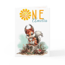 Tarjeta de cumpleaños del bosque de ardilla