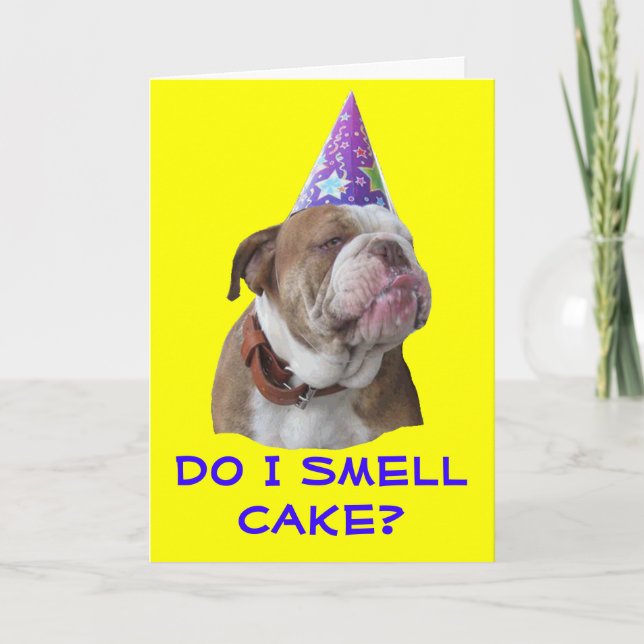 Tarjeta de cumpleaños del bulldog (Anverso)
