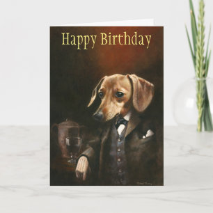 Tarjeta de cumpleaños del caballero Dachshund