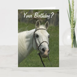 Tarjeta de cumpleaños del caballo blanco