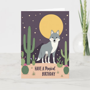Tarjeta de cumpleaños del cactus perro dulce