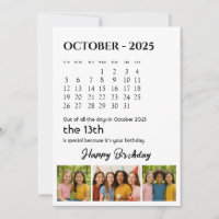 Tarjeta de cumpleaños del calendario | Texto y fot