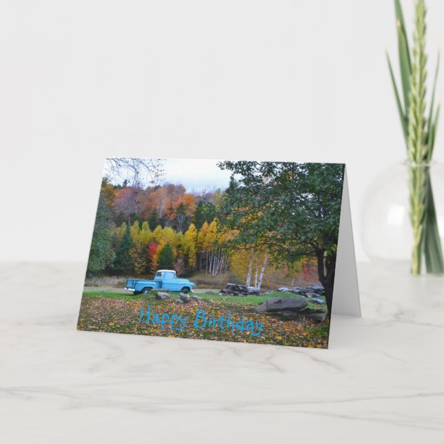 Tarjeta de cumpleaños del camión Vintage (Anverso)