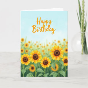 Tarjeta de cumpleaños del campo iluminado por el s