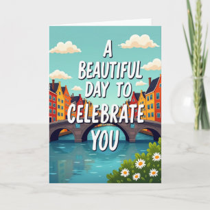 Tarjeta de cumpleaños del canal de un día hermoso
