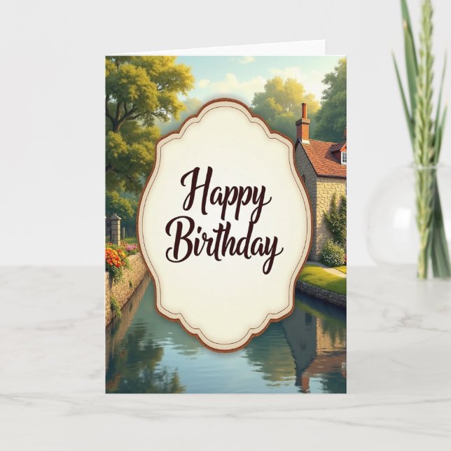 Tarjeta de cumpleaños del canal tranquilo (Anverso)