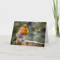 Tarjeta de cumpleaños del cantante robin Erithacus