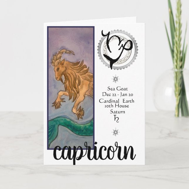 Tarjeta de cumpleaños del Capricornio (Anverso)