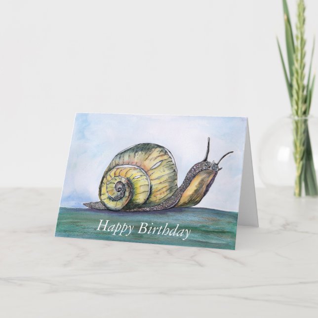 Tarjeta de cumpleaños del caracol (a241) (Anverso)