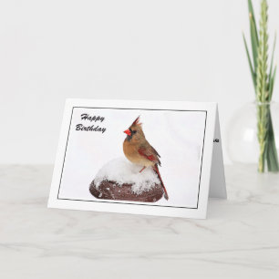 Tarjeta de cumpleaños del cardenal femenino