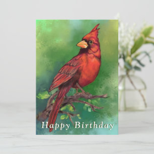 Tarjeta de cumpleaños del cardenal rojo