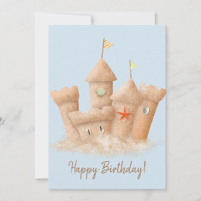 Tarjeta de cumpleaños del Castillo de Arena Waterc (Anverso)