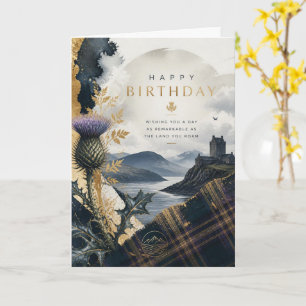 Tarjeta de cumpleaños del castillo escocés Loch Th