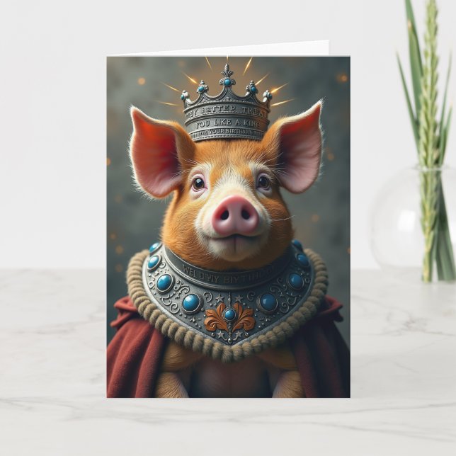 Tarjeta de cumpleaños del cerdito real (Anverso)