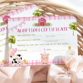 Tarjeta de cumpleaños del certificado de adopción 