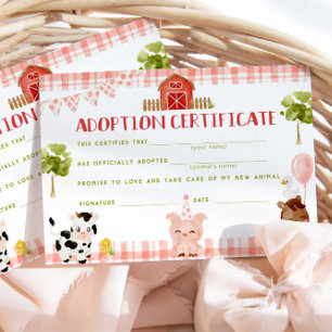 Tarjeta de cumpleaños del certificado de adopción 