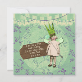 Tarjeta de cumpleaños del Chica de arte ventilado 