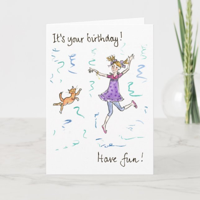 Tarjeta de cumpleaños del chica de baile (Anverso)