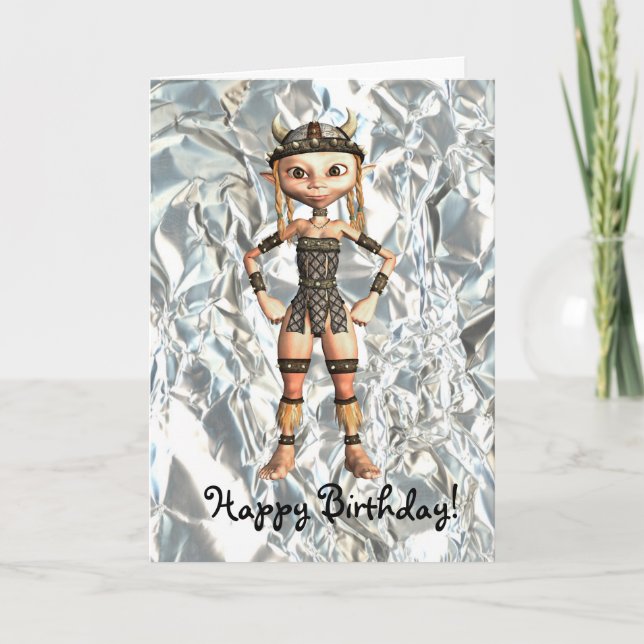 Tarjeta de cumpleaños del Chica de Guerrero Celta (Anverso)