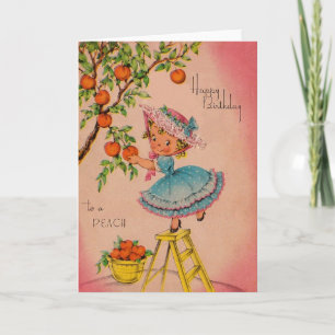 Tarjeta de cumpleaños del Chica de la Melocotón Vi