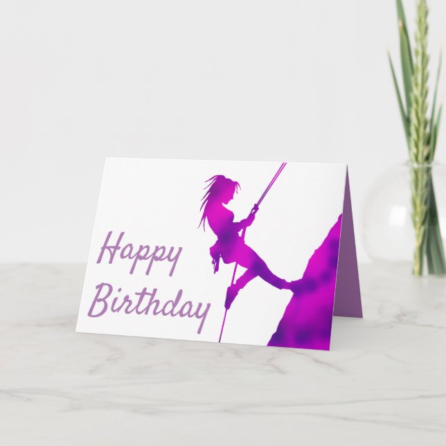 Tarjeta de cumpleaños del chica del escalador (Anverso)