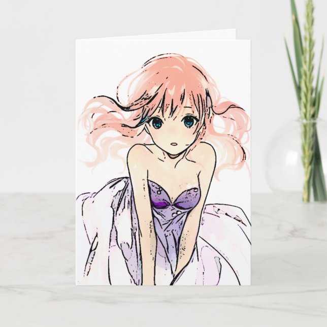 Tarjeta de cumpleaños del Chica gótico Red Haired (Anverso)