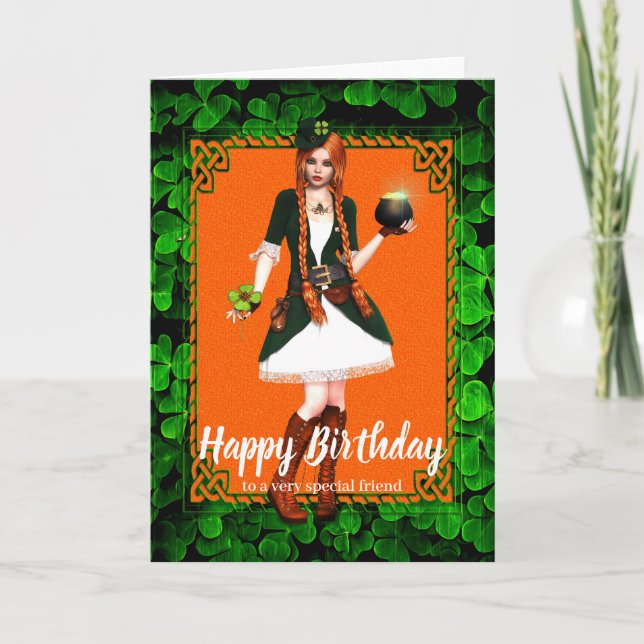 Tarjeta de cumpleaños del Chica irlandés (Anverso)