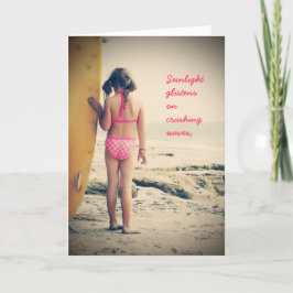 Tarjeta de cumpleaños del Chica Surfer
