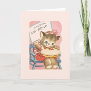 Tarjeta de cumpleaños del Chica Vintage