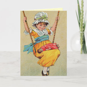 Tarjeta de cumpleaños del Chica Vintage
