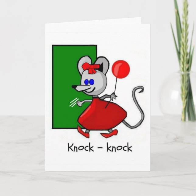 Tarjeta de cumpleaños del Chiste de Knock-Knock de (Anverso)