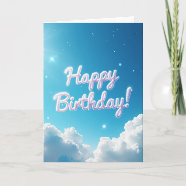 Tarjeta de cumpleaños del cielo soñador (Anverso)