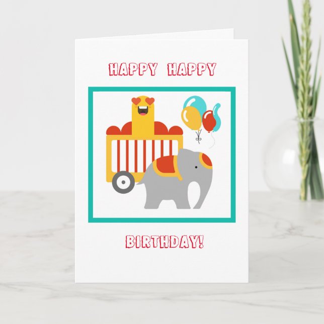 Tarjeta de cumpleaños del circo (Anverso)