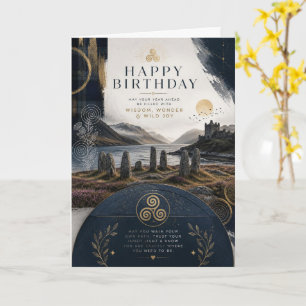 Tarjeta de cumpleaños del círculo de piedra escocé