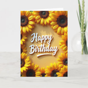 Tarjeta de cumpleaños del círculo radiante
