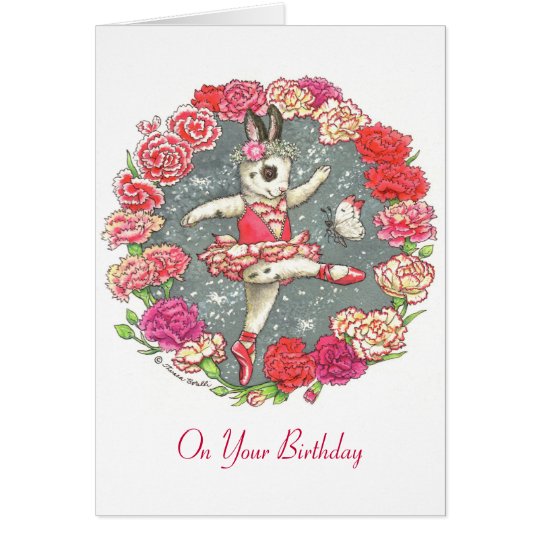 Tarjeta de cumpleaños del clavel