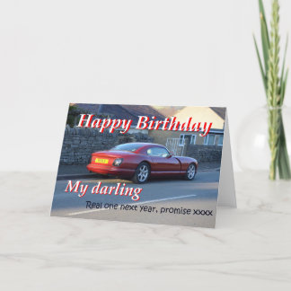 Tarjeta de cumpleaños del coche de deportes