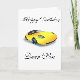 TARJETA DE CUMPLEAÑOS DEL COCHE DE DEPORTES DEL