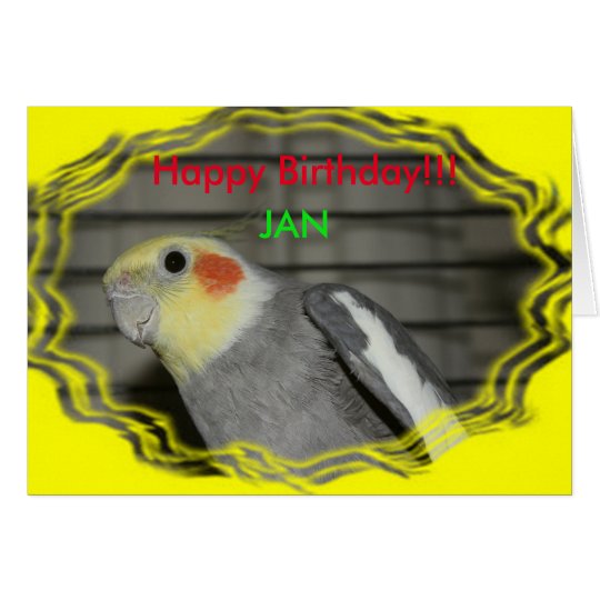 Tarjeta de cumpleaños del Cockatiel de Harley